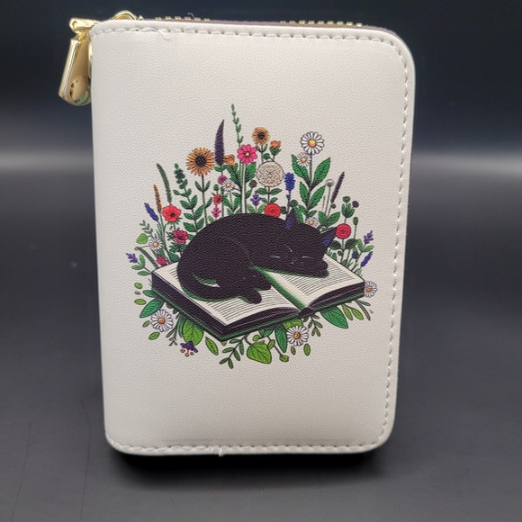 Handbags - Sleeping Cat Bookworm Zipper Wallet